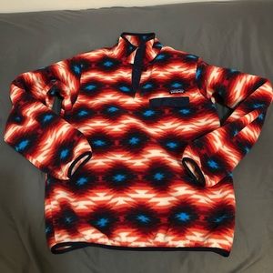 Patagonia Small Synchilla Snap T Fleece Pullover Wild Desert Aztec Red